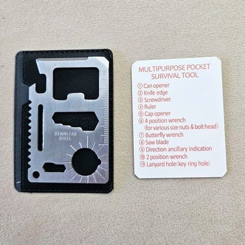 Multipurpose Stainless Steel Multi Tool Pocket Card Wallet Size